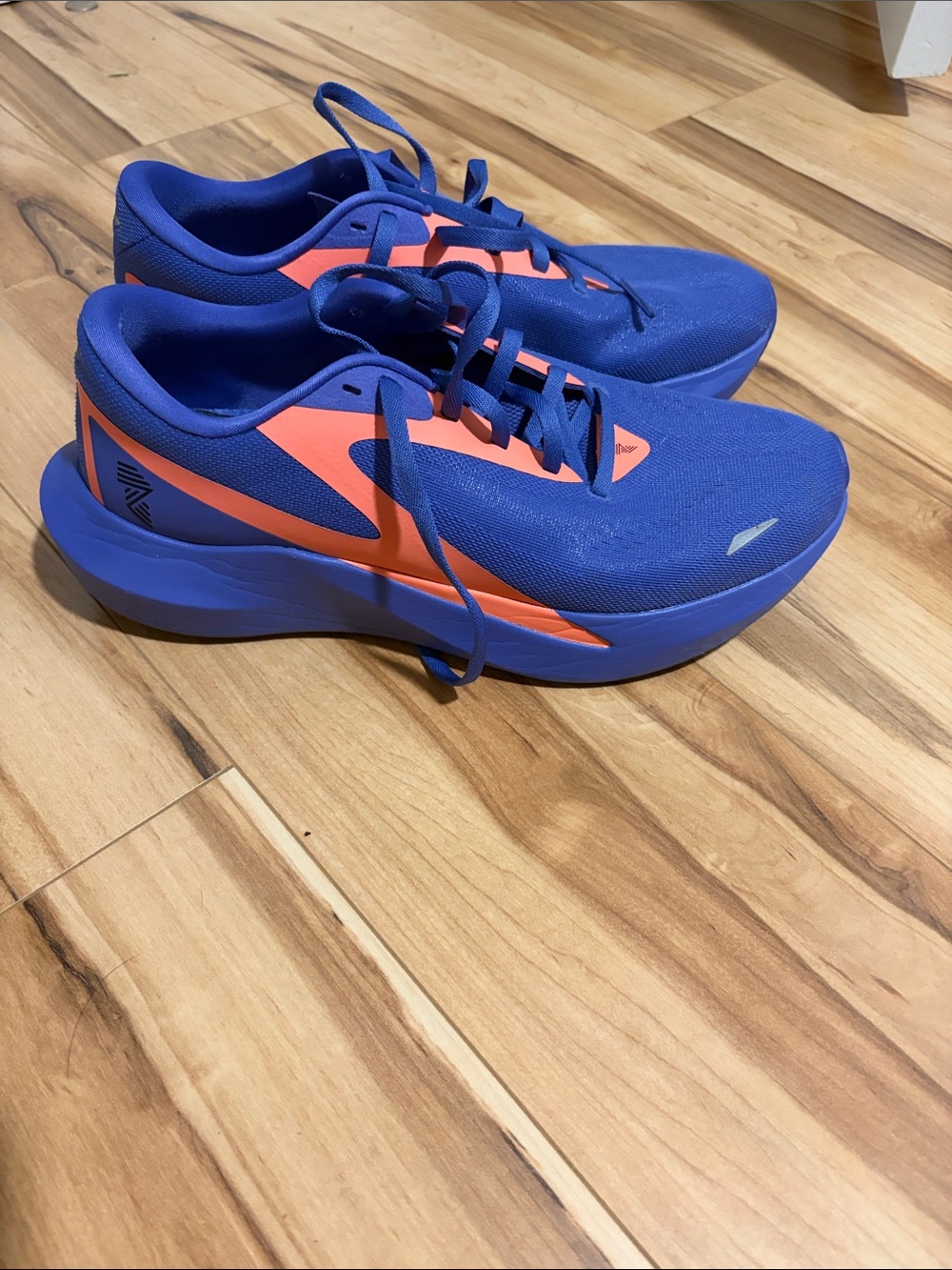 Women's Athletic Running Sneakers in Bright Blue with Coral Accents